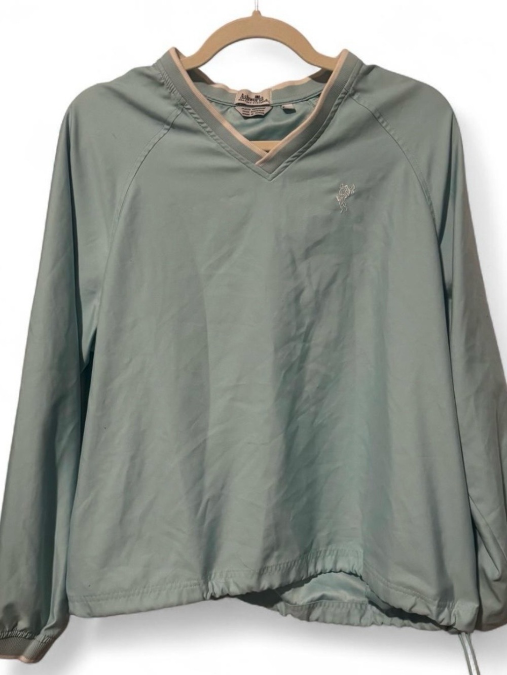 Vintage Ashworth Aqua Blue Golf Windbreaker Pullover M